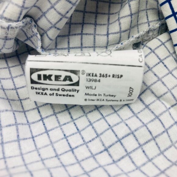 Ikea 365 Risp Duvet Cover Set Blue White Grid Geometric Pattern 60x80" 80s Style - Picture 4 of 4